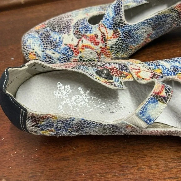 Rieker Multicolor Floral Snap Closure Anti-Stress Shoes. - Picture 7 of 10
